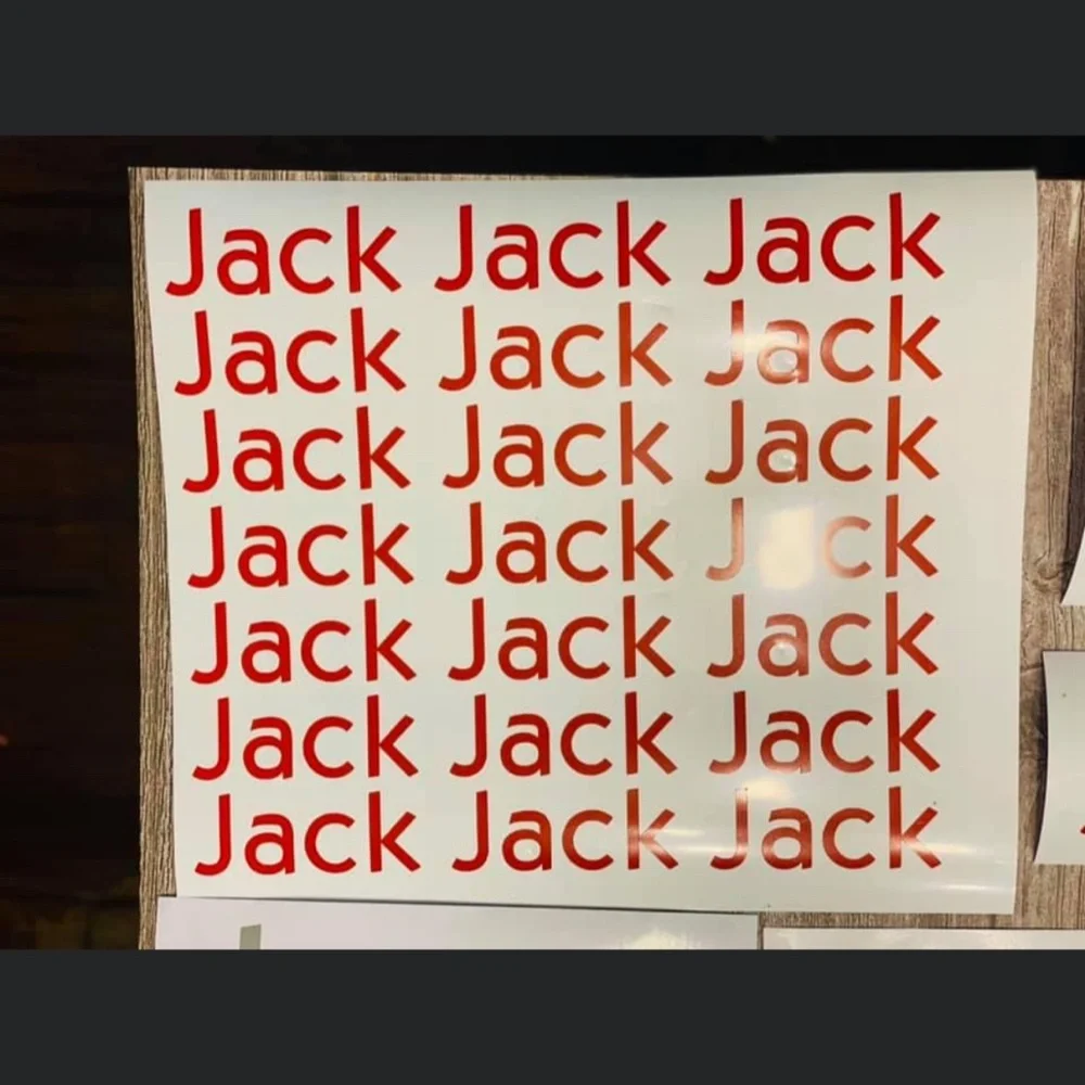 Vinyl name sheets